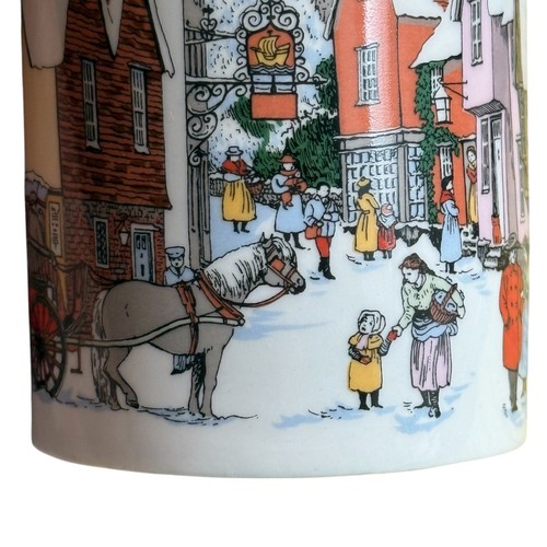Taza Christmas Past Dunoon 4” Bone China Street Scene Trineo Winterfield Village - Imagen 12 de 17