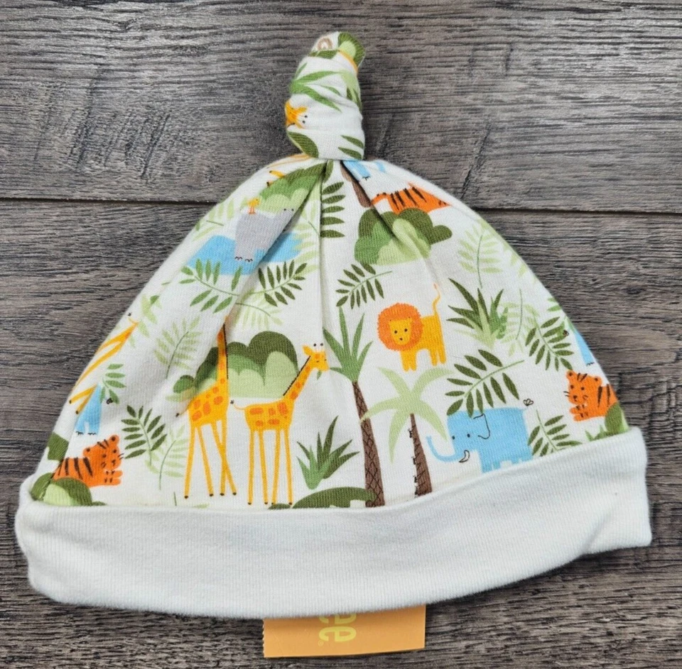 男宝宝全新 Gymboree 3-6 个月丛林豆帽帽子 — 第 2/2 张图片