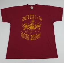 Vintage 90s Delta 1 / 56 Road Dawgs T Shirt Rare Army USA Vtg Double Sided