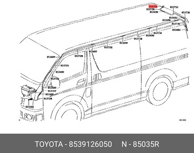 Genuine OE nozzle sub-assy, rear washer, 8539126050 for TOYOTA 