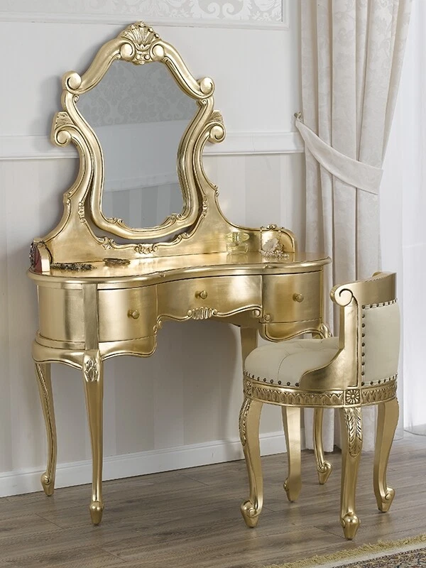 Dressing Table Set Esmeralda French Baroque Style Gold Leaf Faux 8059386470367 | eBay