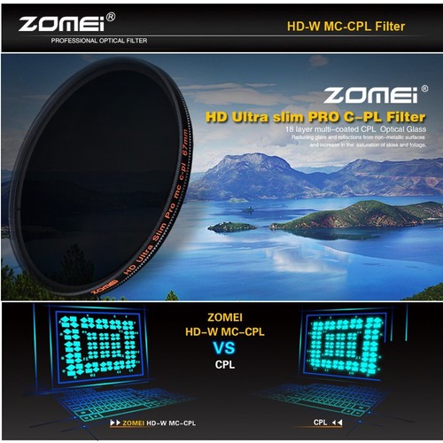 ZOMEI HD Optical Glass CPL Slim Multi-Coated CPL filter 40.5-82mm - Picture 7 of 22