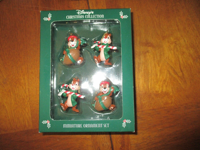 christmas Ornament  disney collection  chipmunks chip dale  set of 4 new in box