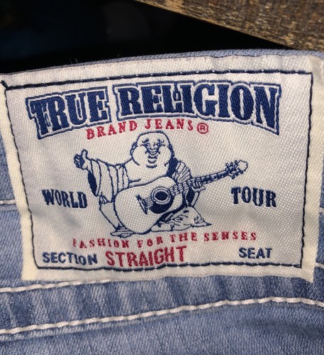 Size 44x34 NWT TRUE RELIGION Straight BLUE BIG T Jeans - Picture 3 of 7