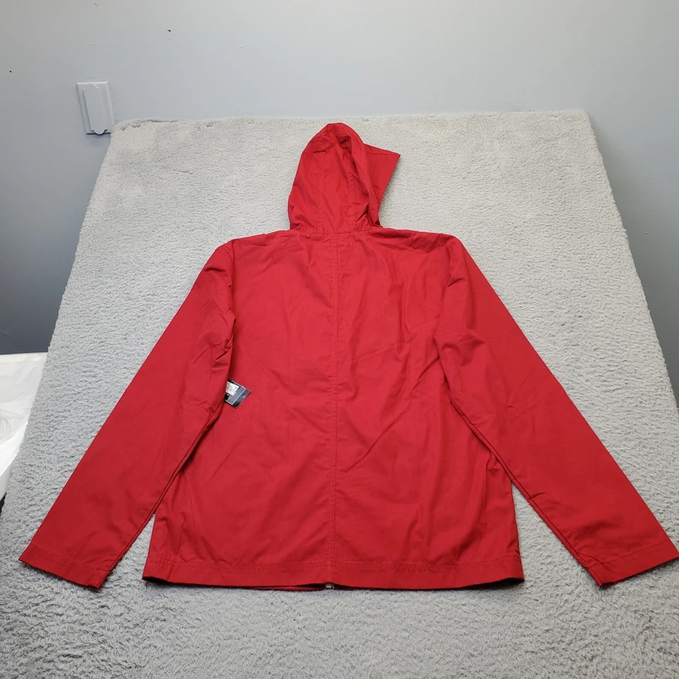 Chaqueta Threads & Heirs Para Hombre Mediana Roja Poliéster Manga Larga Con Capucha Cremallera Completa Foto 2 de 4