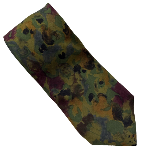 Vintage JOHN WEITZ Necktie Rayon Gold/Wine Designer Luxury 58" USA MADE