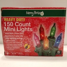 Merry Brite 150 Count Multi-Color Mini Lights Heavy Duty String Lights 34 Feet