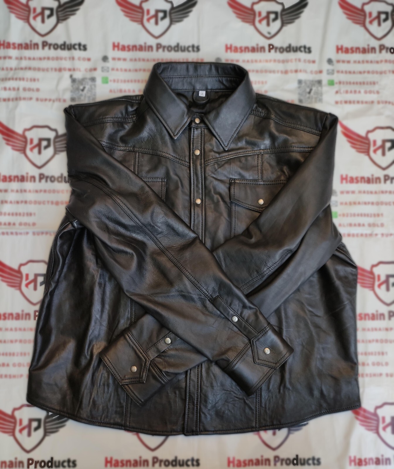 ALTRA CAMICIA NERA IN PELLE DI AGNELLO CAMIONISTA CAMICIA GIACCA PER TUTTI UOMO FIT