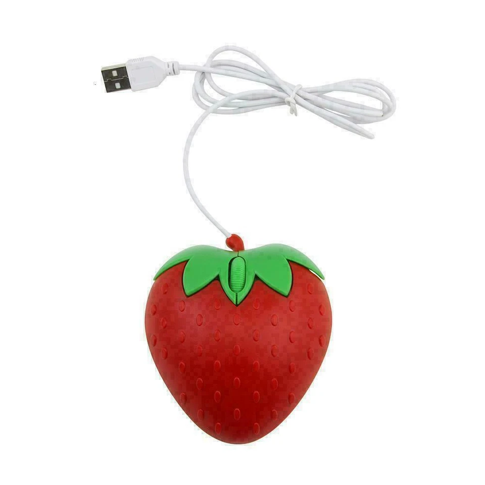 Cartoon USB Wired Mouse Strawberry Design PC 3D Mini Portable W4W3 I2X1 J2V5 - Image 3 of 4