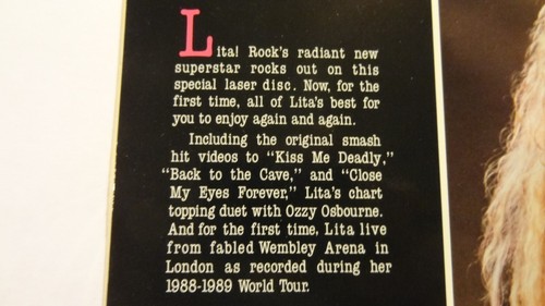 Lita by Lita Ford (LASERDISC, 1990) 10 Songs w KISS ME DEADLY, CLOSE MY EYES - Picture 7 of 11