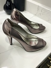 Size 7...Two pairs of elegant heels, women shoes, black and silver