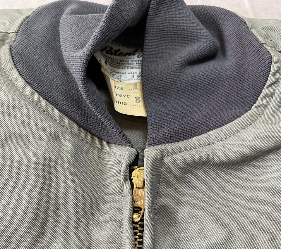 Chaqueta Bomber Vintage Años 50 Patente-Jac Ropa de Trabajo Nueva de Lote Antiguo Garra Cremallera Hecha en EE. UU. Foto 4 de 4