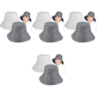  4 PCS Regenhut Saunahut Filz Saunamütze Trockendampfbadhut Fräulein