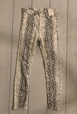 NWT Zara Woman Size 4 Snake Print High Rise Cropped Skinny Jeans