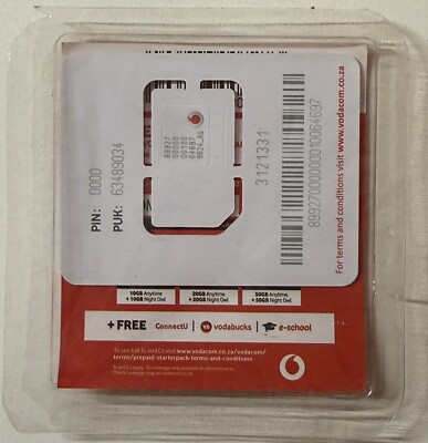 South Africa Sim Card Prepaid Starter Sim Pack for South African travel - New
