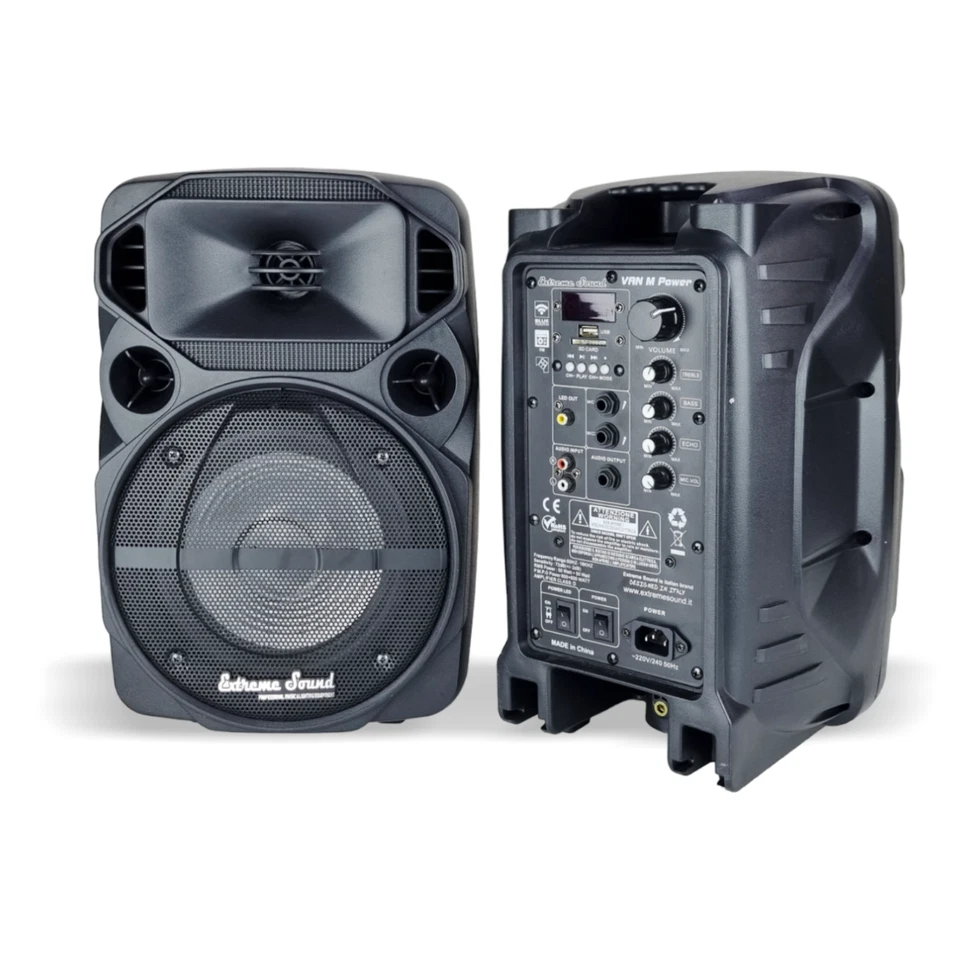 CASSE AUDIO AMPLIFICATE MINI KIT Karaoke BLUETOOTH RADIO 2 STATIVI 2 MICROFONI - Immagine 4 di 4