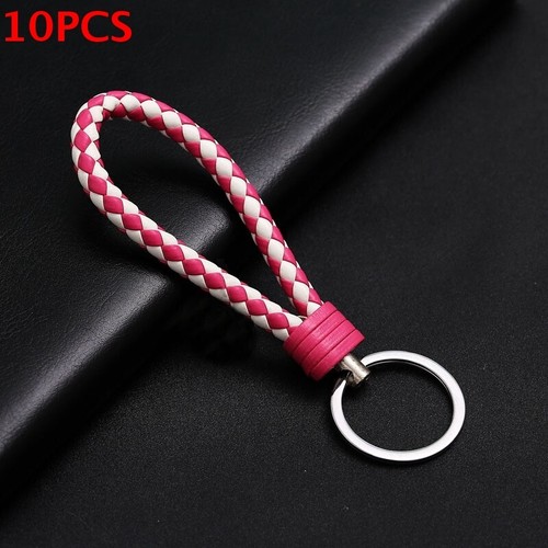 10pcs Men Creative Metal Leather Key Chain Ring Keyfob Car Keyring Keychain Gift - Picture 25 of 37