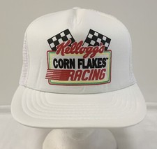 Vintage 1992 Deadstock Kellogg s Corn Flakes Racing Mesh SnapBack NASCAR Cap Hat