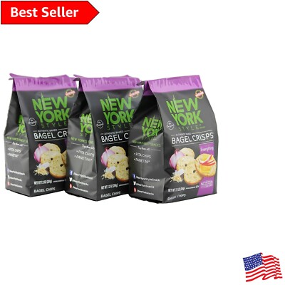 Everything Bagel Crisps Authentic Twice Baked Tasty Crisps,