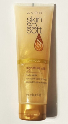 Avon Skin so Soft Luminous Luxe Signature Silk Argan Body Wash 8.4oz sealed Rare