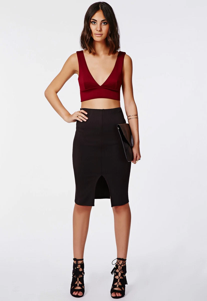 Black midi skirt missguided cheap
