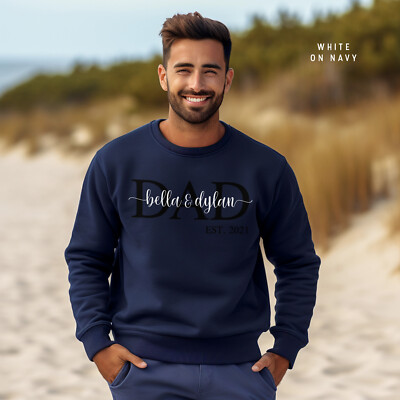 Personalised DAD Sweatshirt – Custom Kids Names Jumper – Father’s Day  Gift UK
