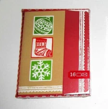 Christmas Boxed Cards ICONS Ornament Stocking Snow Fancy Envs 16 pcs