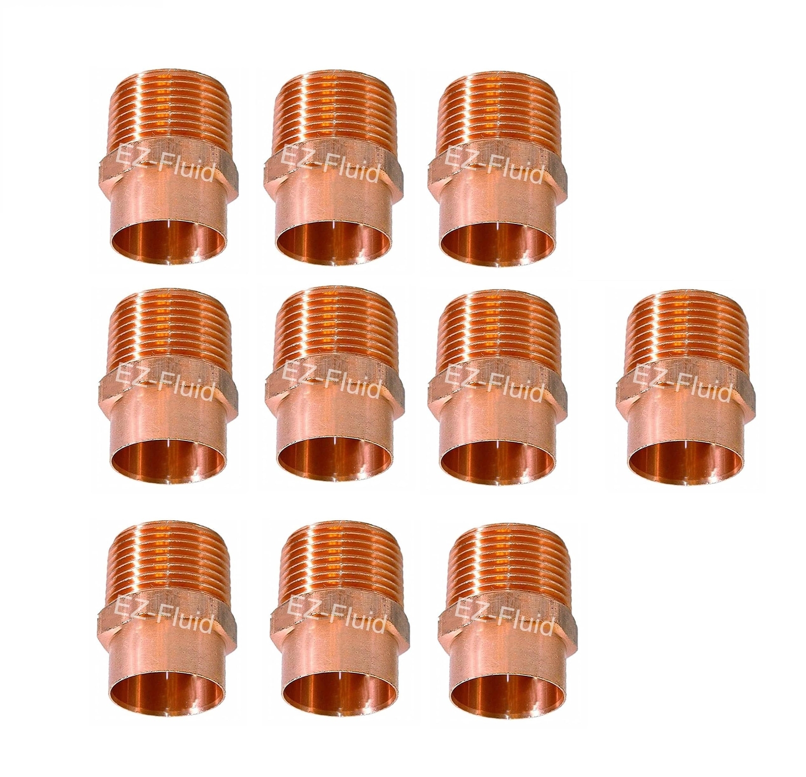 10pcs Plumbing 3/4" C X Mip Lf Copper Male Npt Adapter Pressure Copper Fitting