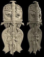 3D STL Model DEFENDER & SWORD for CNC Router Aspire Artcam 3D Printer Engraver