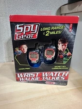 Spy Gear Wrist Walkie Talkies 2 Mile Range LCD Screen Headphone Jack Mic Spying