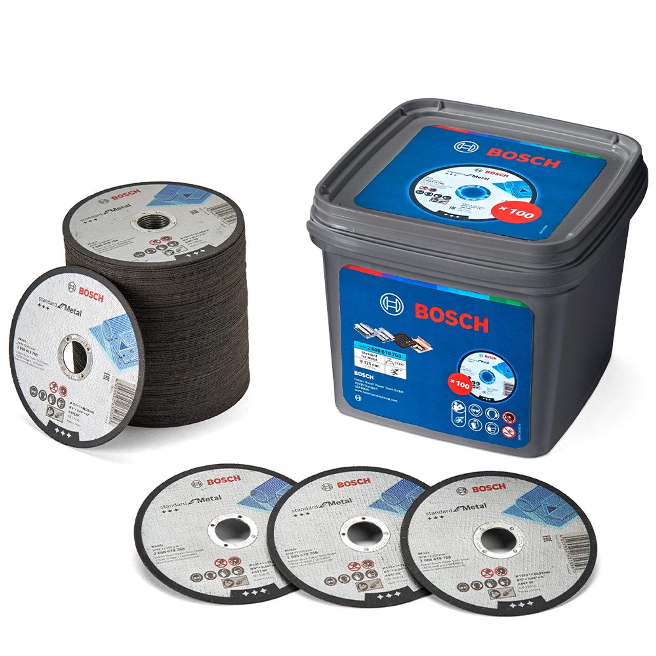 Bosch 125mm x 22.23mm Metal Cutting Discs - Pack of 100