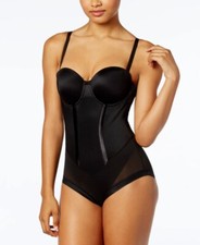 NEW Maidenform Sz 40D Firm Tummy-Control Strapless Bodysuit FL1256 Black