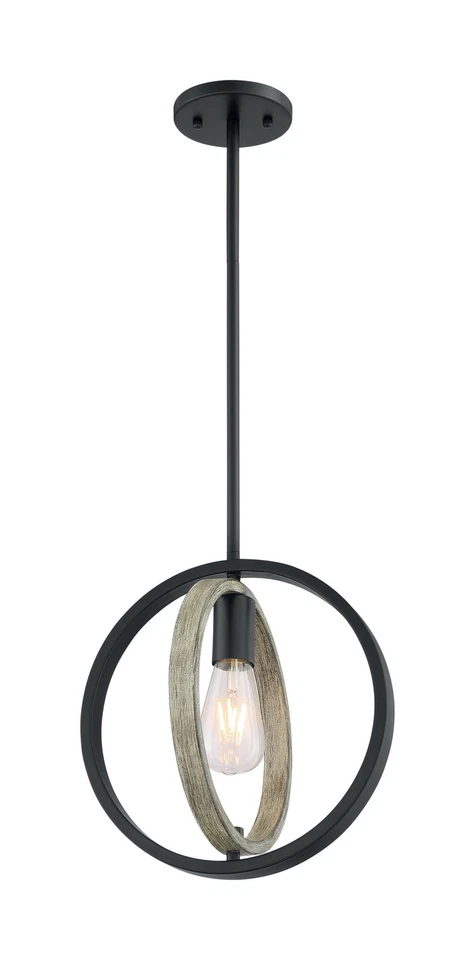 Nuvo Lighting 60/6984 Augusta 10"W Pendant - Black - Image 2 of 4