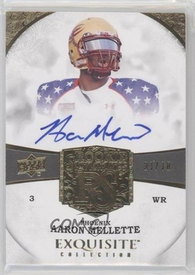 2013 Exquisite Collection Signatures 37/70 Aaron Mellette #73 Rookie Auto RC 4g8