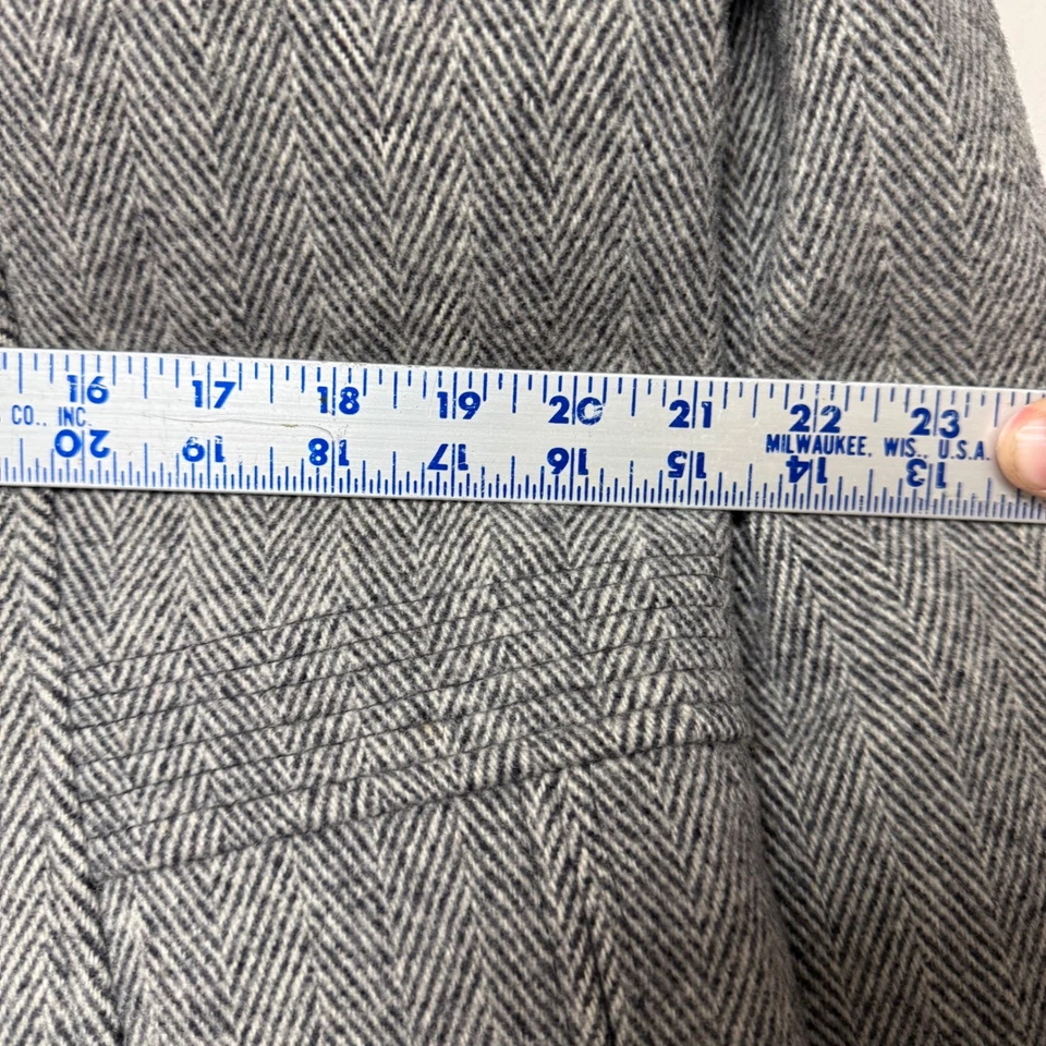 Winter Time by Herman Kay Herringbone Wool Blend Coat Women's Gray Black STAIN - Image 3 of 4