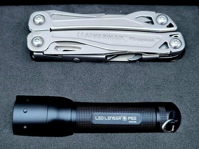 Ledlenser x Leatherman Wingman Tool und P5E Taschenlampe, seltenes Set