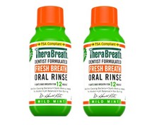 2 Pack - TheraBreath Fresh Breath Mouthwash, Mild Mint, Alcohol-Free, 3 oz