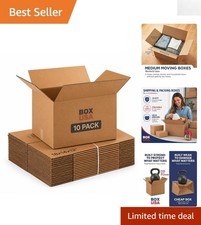 10-Pack Medium Moving Boxes 18x14x12  Strong ECT-32 Cardboard for Packing