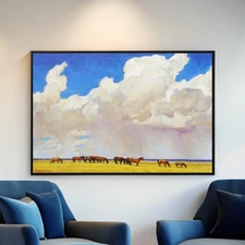 Maynard Dixon Prairie Shower Canvas/Poster Wall Art - Western Painting Print