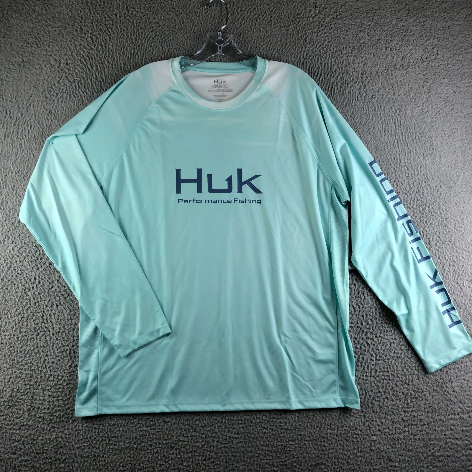 NWT Huk Performance Fishing Shirt Men XL Green Quiet Waters Pursuit Crew UPF 50+