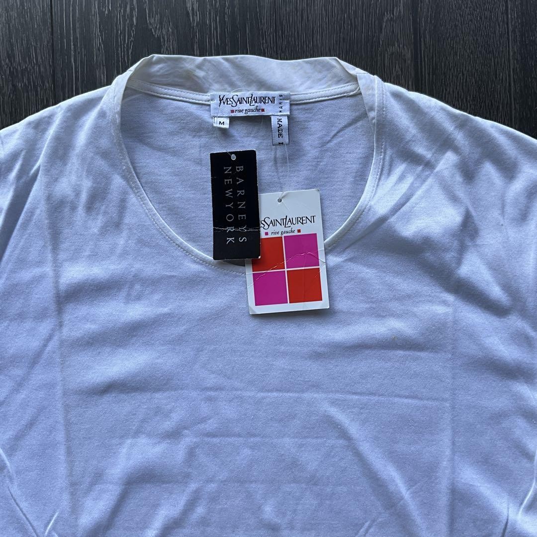 T shirt Yves Saint Laurent Rive Gauche cotone bianco M quasi come nuova mai usata