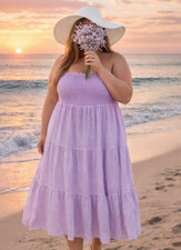 Spell & The Gypsy ~ Gardenia  Purple Midi Dress XXL 3XL 18 20 22 DYED MODIFIED