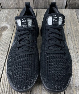 Nike Air VaporMax All Black FlyKnit Running Shoes Mens Size 9.5
