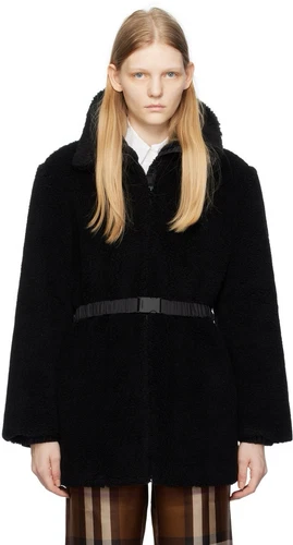 Cappotto in pile sherpa Burberry isolato misto lana e cashmere
