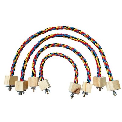 2X(4PCS Papagei Farbe Baumwolle Seil Spielzeug Elastisch Papagei Klettern Spielzeug Stabil8916