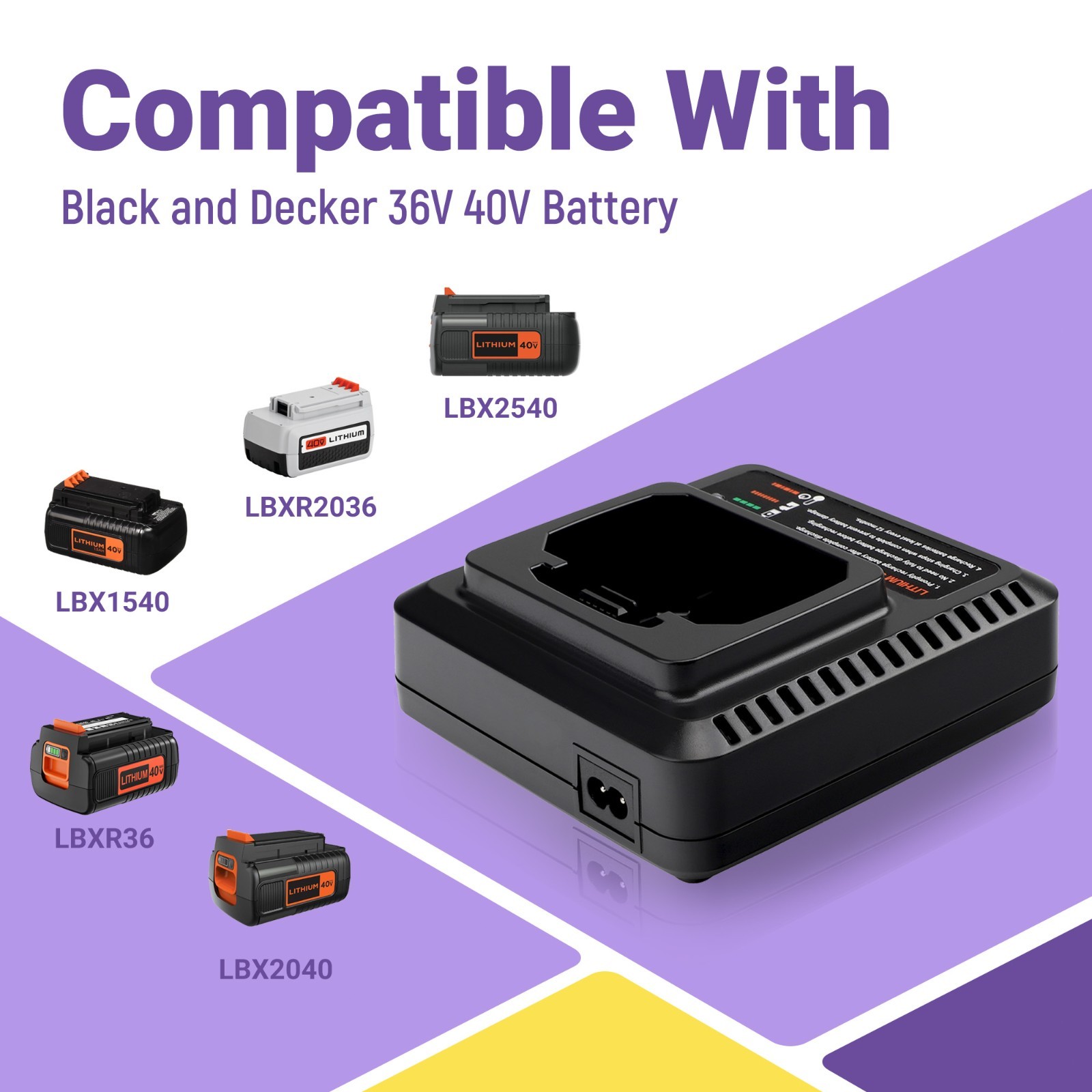 Charger LCS40 for Black and Decker LCS36 LCS1240 LBX3040 LST136 LST136W LBX36