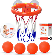 Bath Toys, Bathtub Basketball Hoop for Toddlers  Kids, Shower Toy, 4 Balls