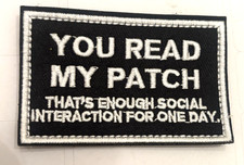You Read My Patch Morale Patch Hook Loop Funny Army Custom Tactical - Social