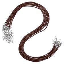 10pcs 18 Inch Waxed Necklace Cord 2mm for Jewelry Making, Brown