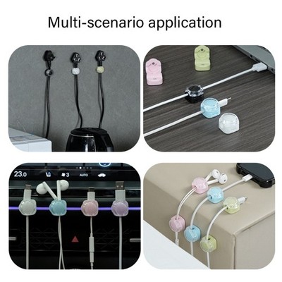 6xMagnetic Wire Management Solution Desktop Cable Clip Protector Cord Organiser